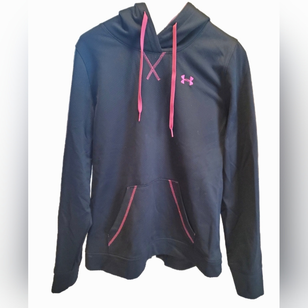 Under Armour Black and Pink Relaxed Fleece Sweatshirt